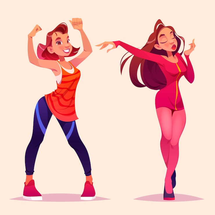 Vector gratuito gente bailando, ilustración