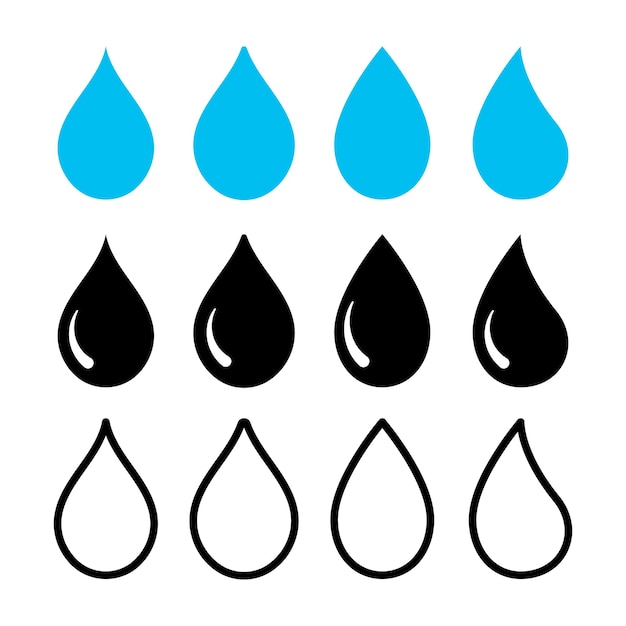 Vector gratuito gotas de lluvia múltiples estilos establecidos
