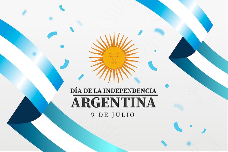 Vector gratuito gradient 9 de julio - declaracion de independencia de la argentina illustration