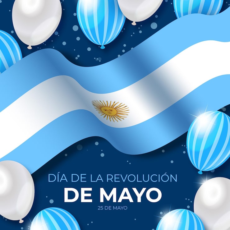 Vector gratuito gradiente argentino dia de la revolucion de mayo ilustración