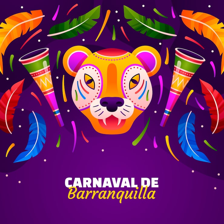 Vector gratuito gradiente carnaval de barranquilla ilustración