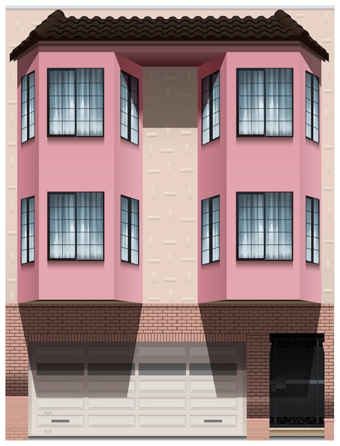 Vector gratuito un gran edificio rosa