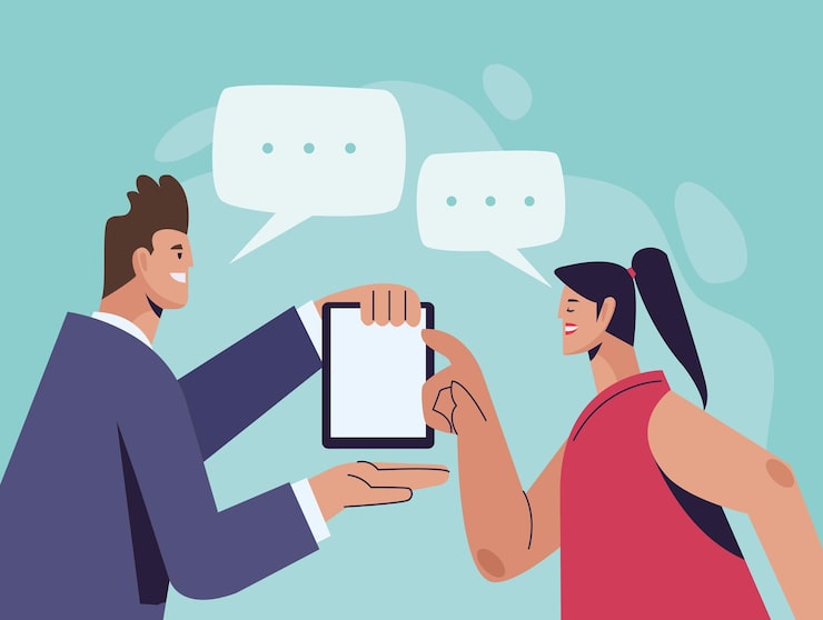 Vector gratuito grupo de caracteres de indexación de dos personas