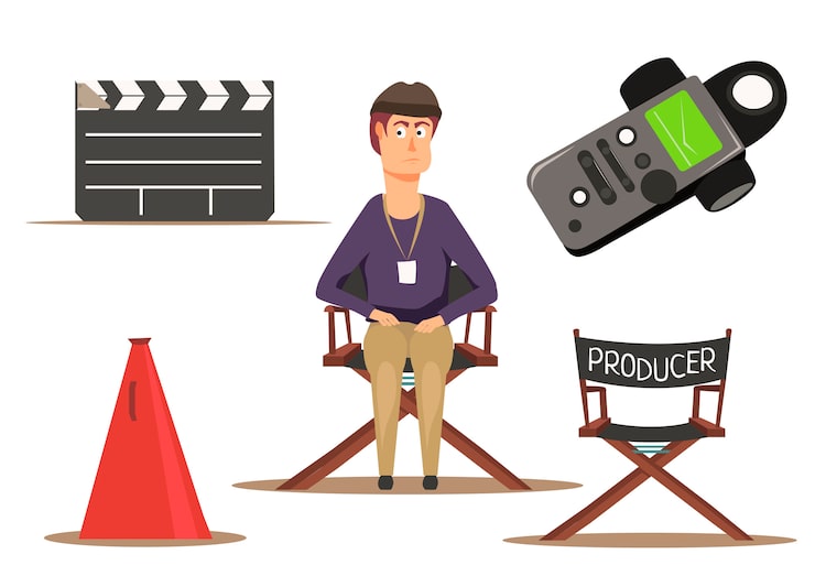Vector gratuito grupo de creación de películas