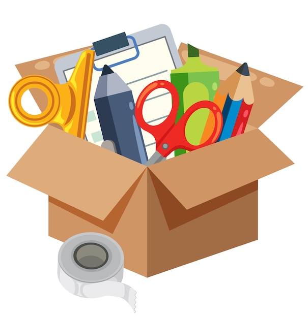 Vector gratuito herramientas creativas en una caja