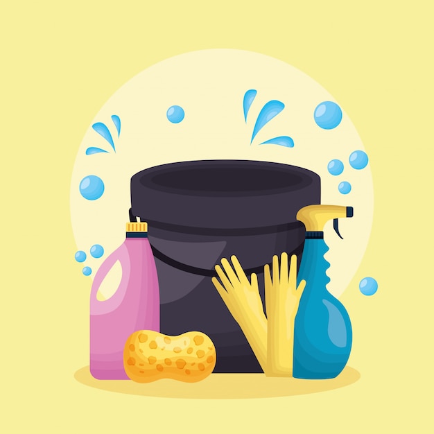 Vector gratuito herramientas de limpieza de primavera