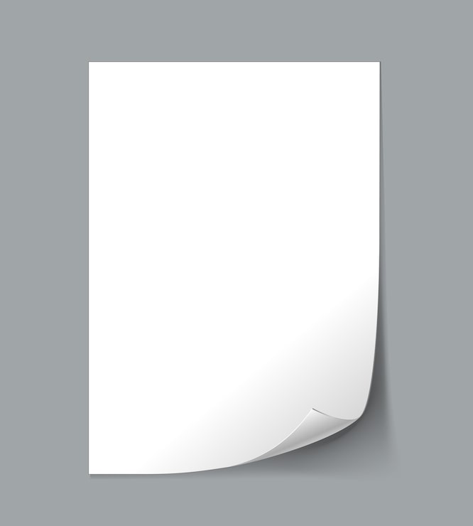 Vector gratuito hoja de papel vacía blanca con rizo