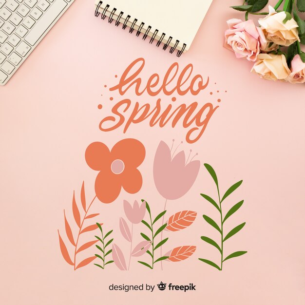 Vector gratuito hola, primavera. ¿cómo estás?