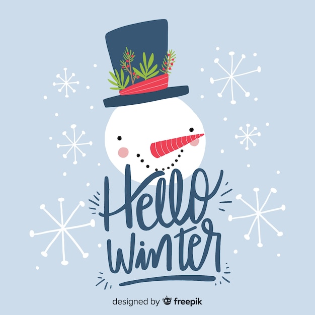 Vector gratuito hola, trasfondo de invierno.