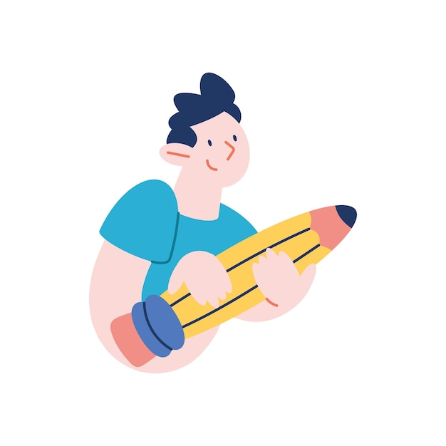 Vector gratuito hombre con lápiz
