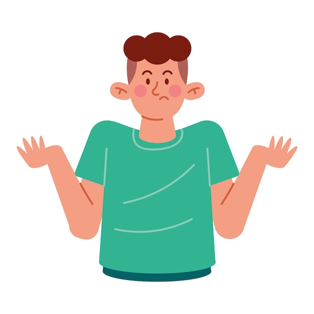 Vector gratuito hombre pensante con duda