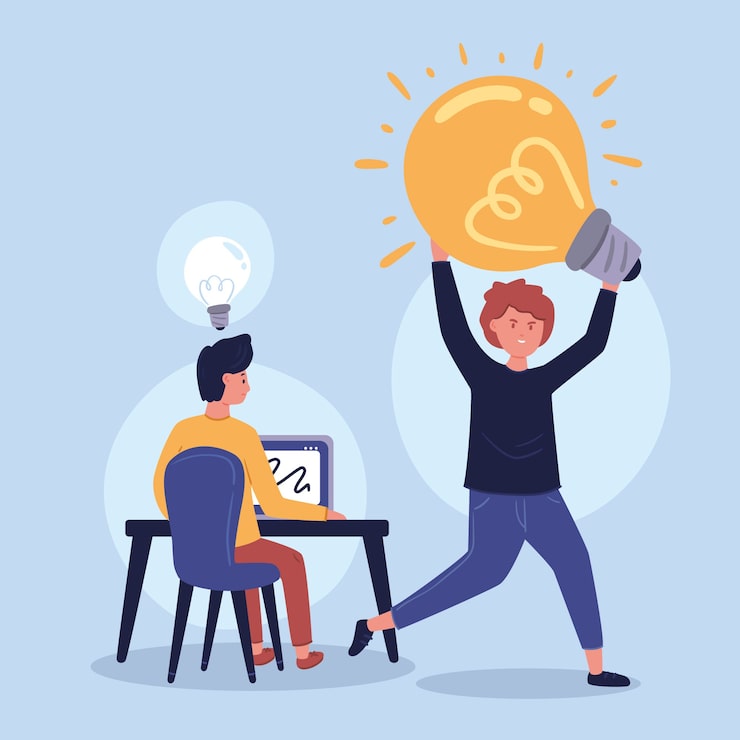 Vector gratuito hombre robando idea plagio concepto ilustración