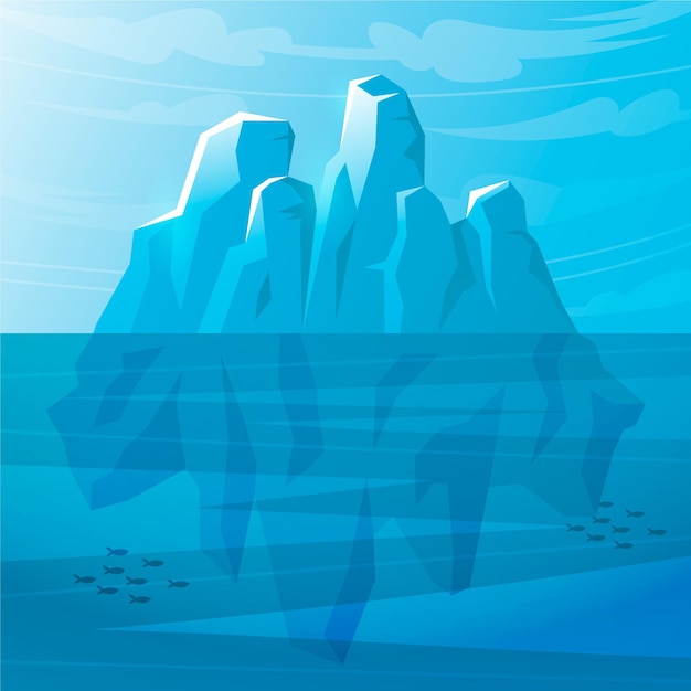 Vector gratuito iceberg ilustrado