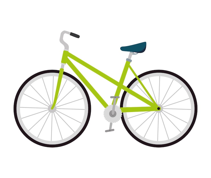 Vector gratuito icono de bicicleta verde moderno aislado