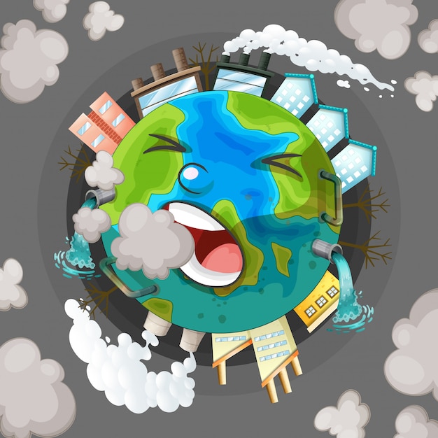 Vector gratuito un icono de tierra contaminada.