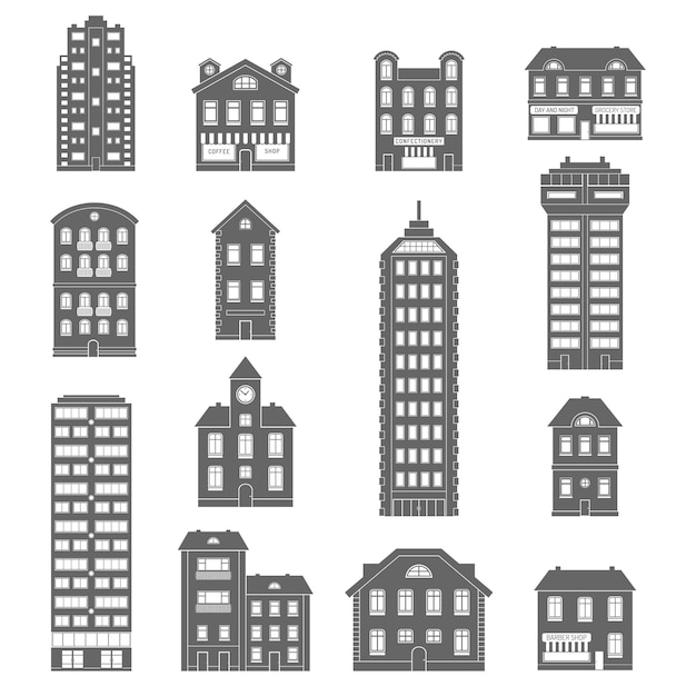 Vector gratuito iconos de la casa negro