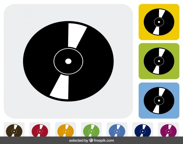 Vector gratuito iconos cd en diferentes colores