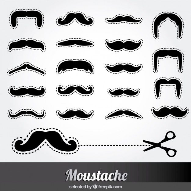 Vector gratuito iconos recortables de bigote