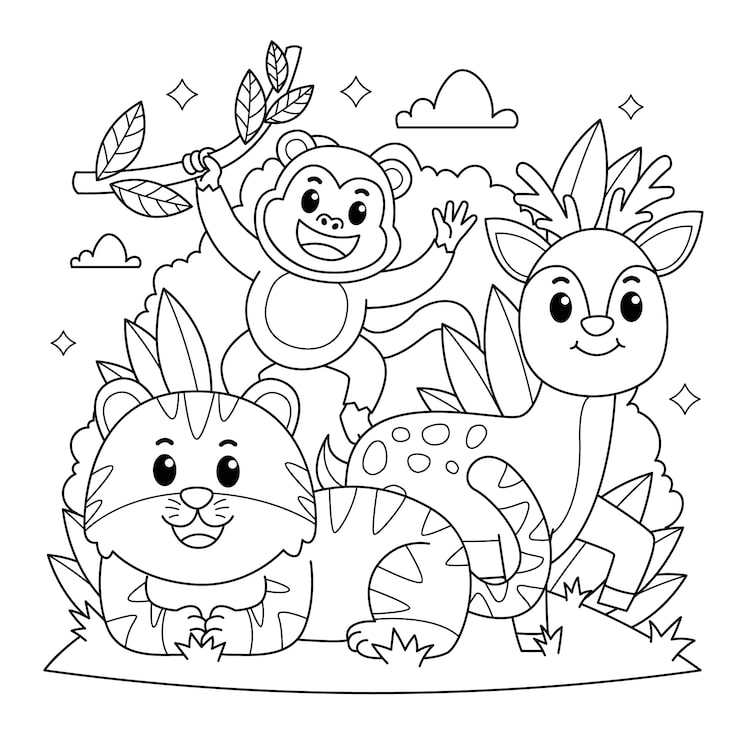Vector gratuito ilustración de animales del zoológico dibujados a mano