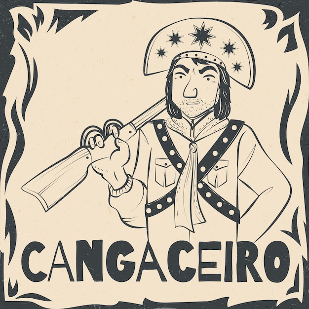Vector gratuito ilustración de cangaceiro dibujado a mano