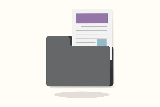 Vector gratuito ilustración de una carpeta con documento