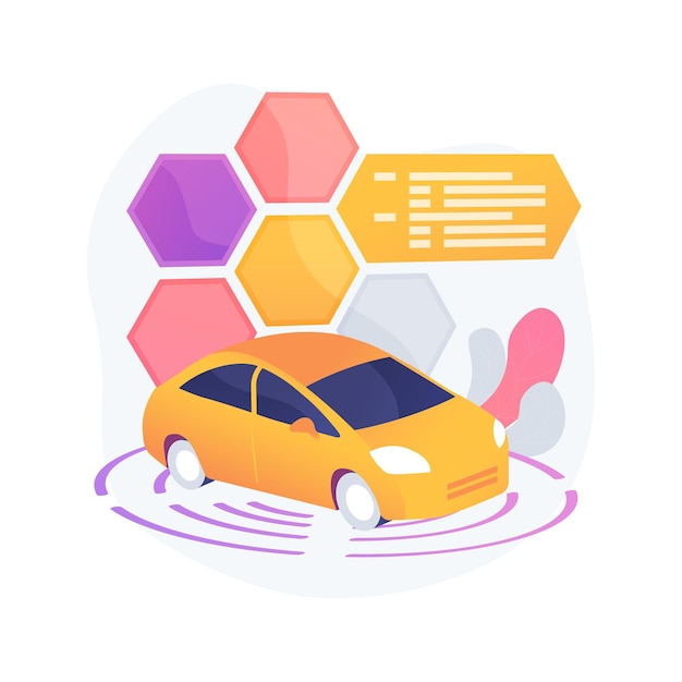 Vector gratuito ilustración de concepto abstracto de coche autónomo