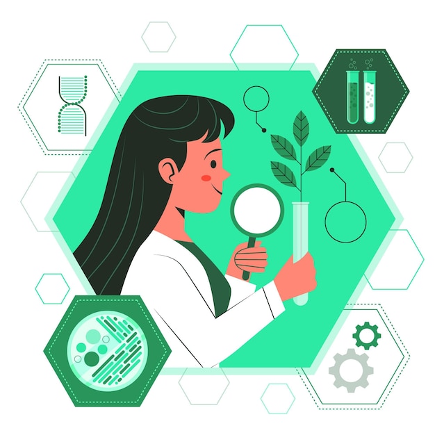 Vector gratuito ilustración del concepto de biotecnología