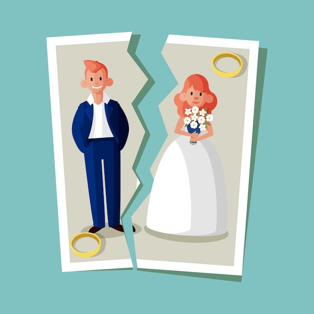 Vector gratuito ilustración del concepto de divorcio