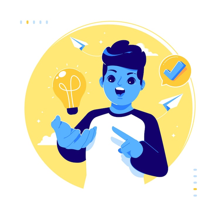 Vector gratuito ilustración de concepto de ideas de bombilla creativa