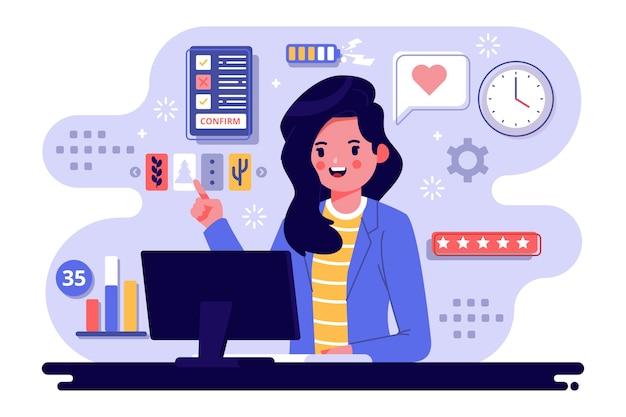 Vector gratuito ilustración del concepto de multitarea