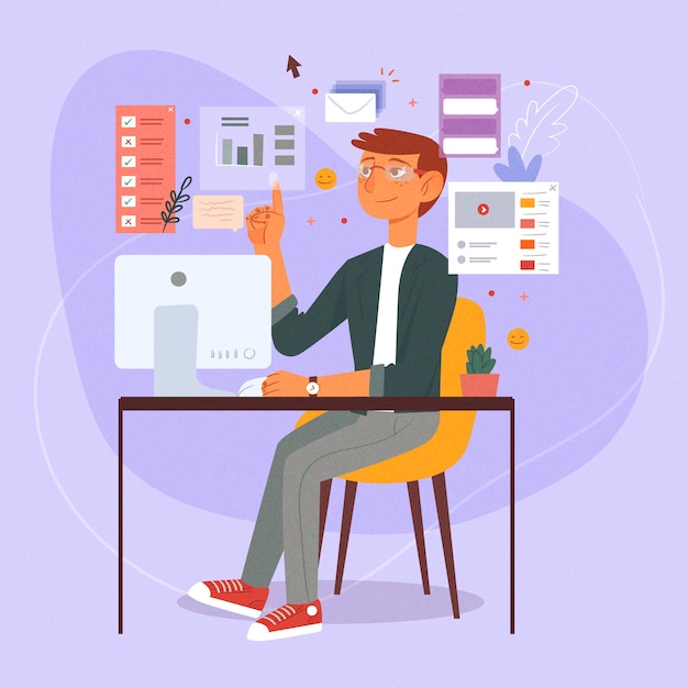 Vector gratuito ilustración del concepto de multitarea