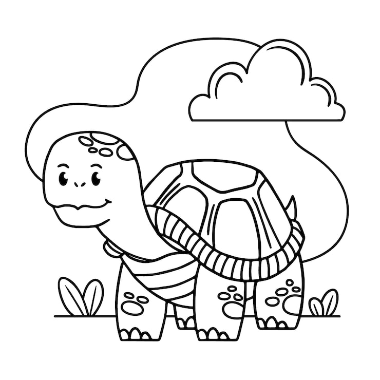 Vector gratuito ilustración de contorno de tortuga dibujada a mano