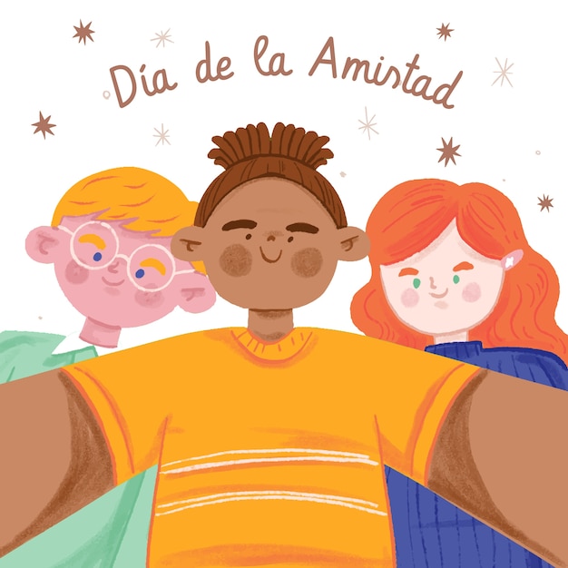 Vector gratuito ilustración de dia del amigo dibujada a mano