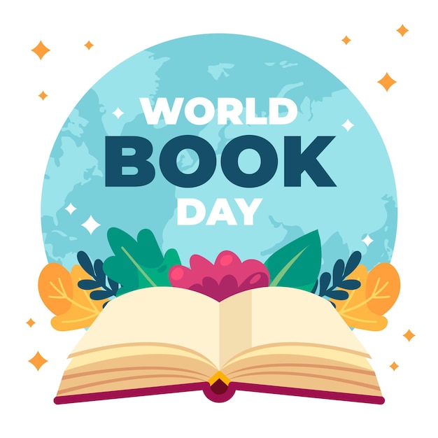 Vector gratuito ilustración del día mundial del libro con libro