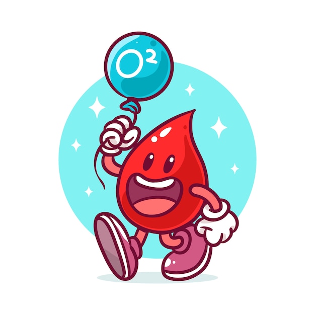 Vector gratuito ilustración de dibujos animados de sangre dibujada a mano