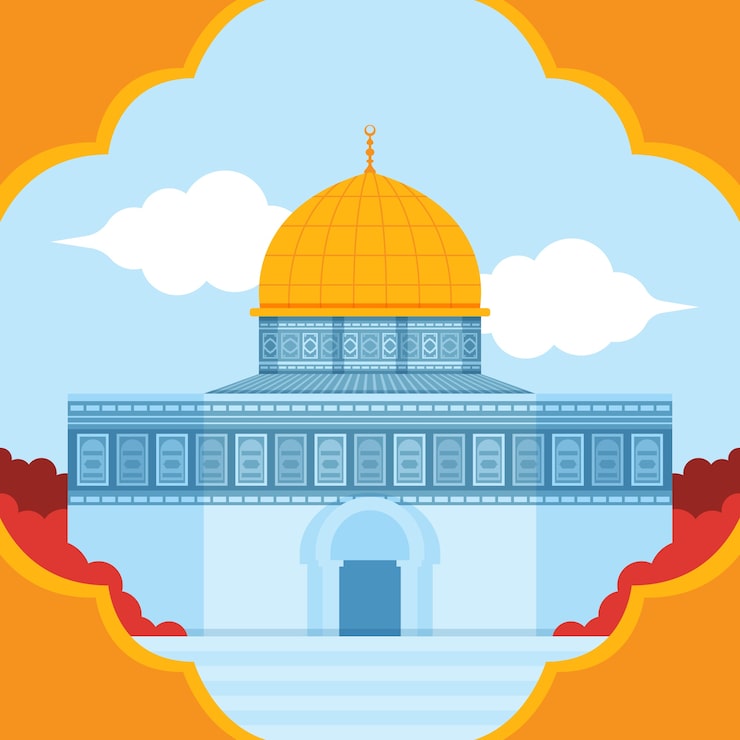 Vector gratuito ilustración de diseño plano al aqsa