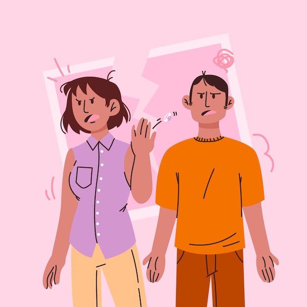 Vector gratuito ilustración de divorcio dibujado a mano