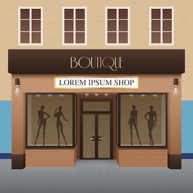 Vector gratuito ilustración de edificio boutique