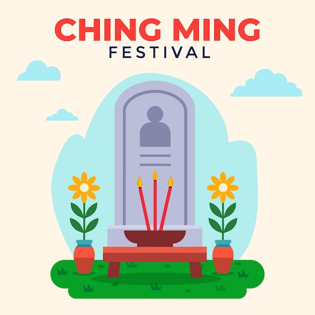Vector gratuito ilustración del festival qingming