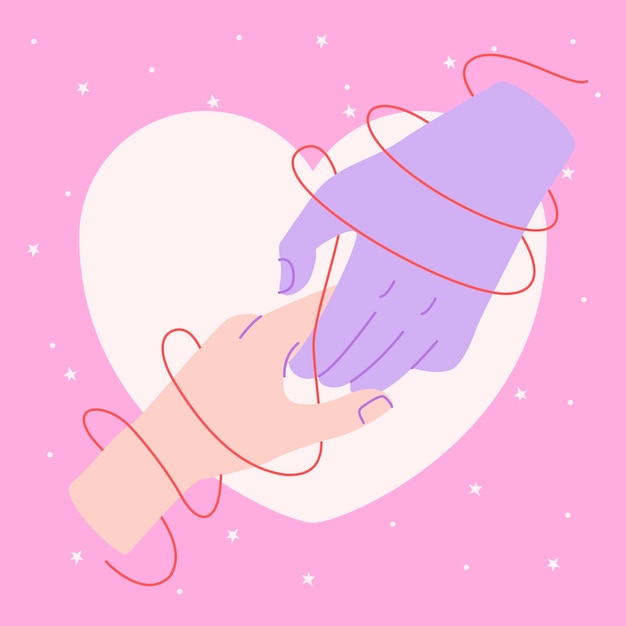 Vector gratuito ilustración de hilo rojo dibujado a mano