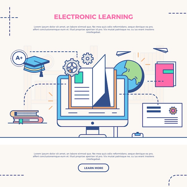 Vector gratuito ilustración infográfica de e learning