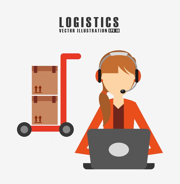 Vector gratuito ilustración de logística de envío