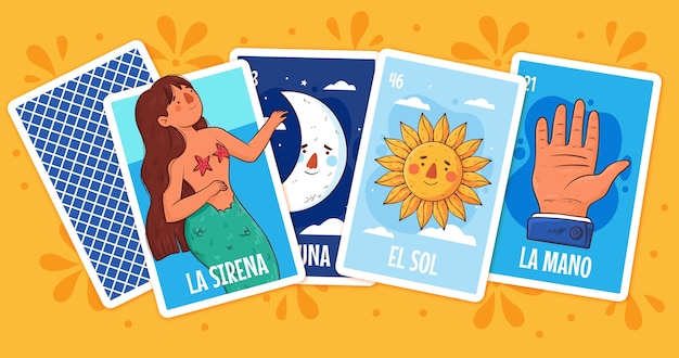 Vector gratuito ilustración de lotería mexicana dibujada a mano