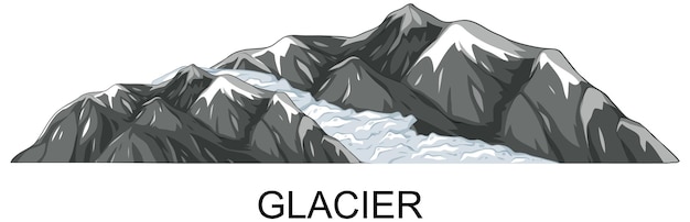 Vector gratuito ilustración del paisaje del glaciar de montaña