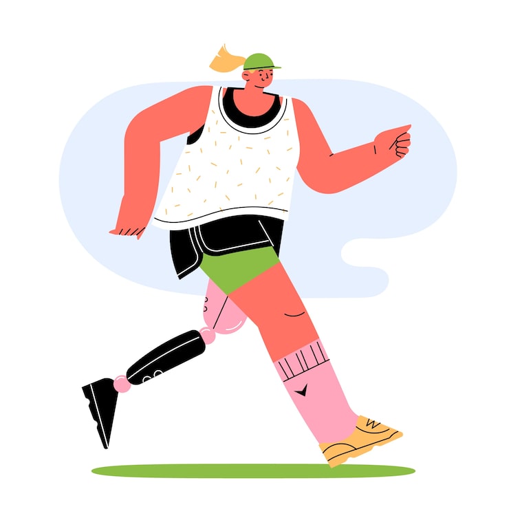 Vector gratuito ilustración de personas con discapacidad de diseño plano