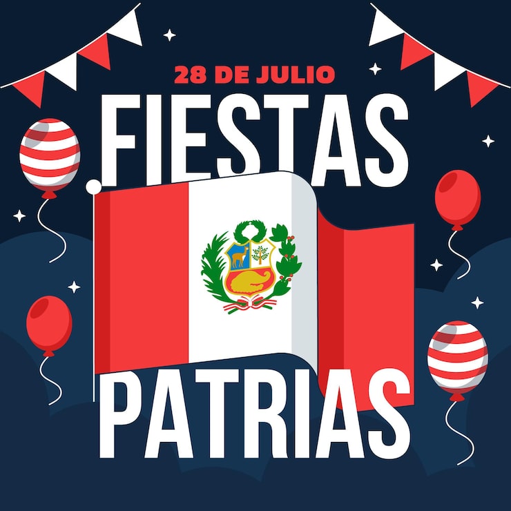 Vector gratuito ilustración plana fiestas patrias de peru
