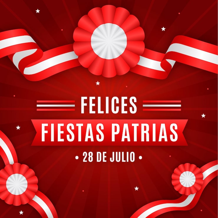 Vector gratuito ilustración plana fiestas patrias de peru