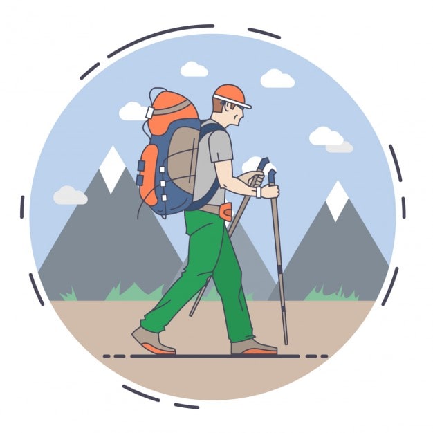 Vector gratuito ilustración plana de hombre excursionista