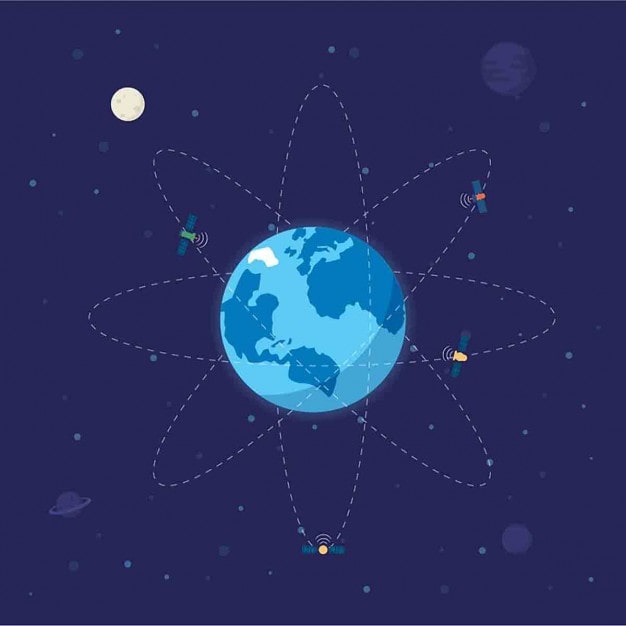 Vector gratuito ilustración con un planeta