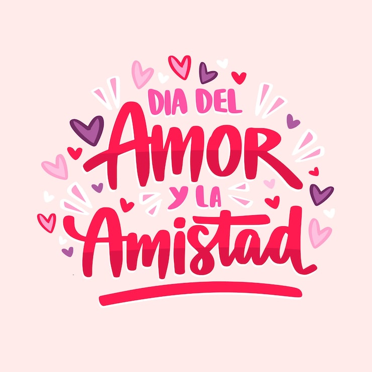 Vector gratuito ilustración de texto dibujado a mano para la celebración del dia del amor y la amistad